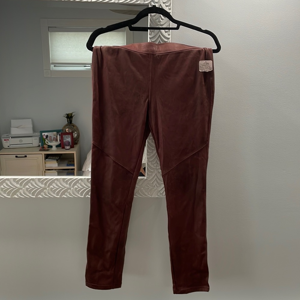 Free People maroon / wine color pleather pants. Never worn with tags!